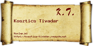 Kosztics Tivadar névjegykártya